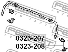 Link/Coupling Rod, stabiliser bar FEBEST 0323208 2