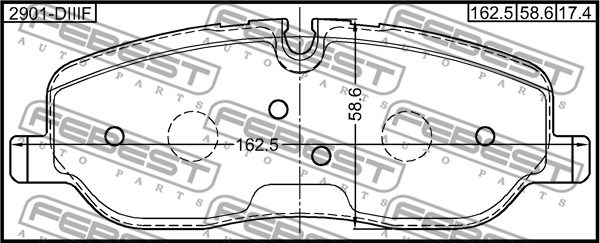 Brake Pad Set, disc brake FEBEST 2901DIIIF 2