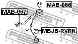 Mounting, control/trailing arm FEBEST MAB066 2