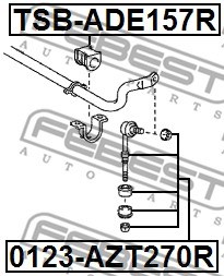 Link/Coupling Rod, stabiliser bar FEBEST 0123AZT270R 2