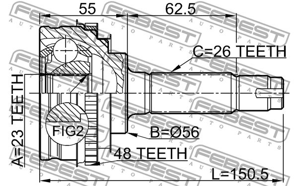 Joint Kit, drive shaft FEBEST 0110010A48 2