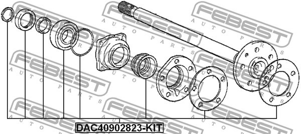 Wheel Bearing Kit FEBEST DAC40902823KIT 2