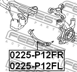 Control Arm/Trailing Arm, wheel suspension FEBEST 0225P12FL 2