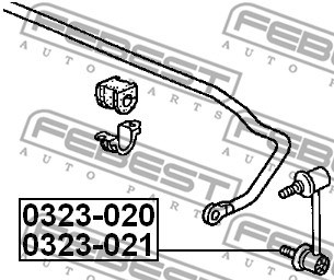 Link/Coupling Rod, stabiliser bar FEBEST 0323020 2