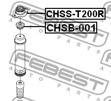 Spacer Bush, shock absorber FEBEST CHSB001 2
