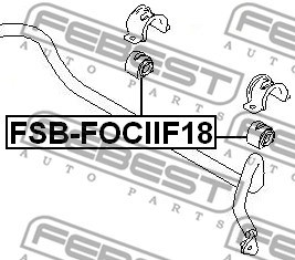 Bushing, stabiliser bar FEBEST FSBFOCIIF18 2