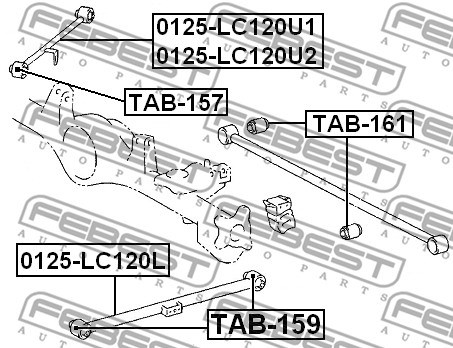 Control/Trailing Arm, wheel suspension FEBEST 0125LC120U1 2