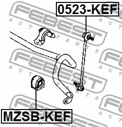 Link/Coupling Rod, stabiliser bar FEBEST 0523KEF 2