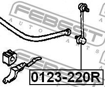 Link/Coupling Rod, stabiliser bar FEBEST 0123220R 2