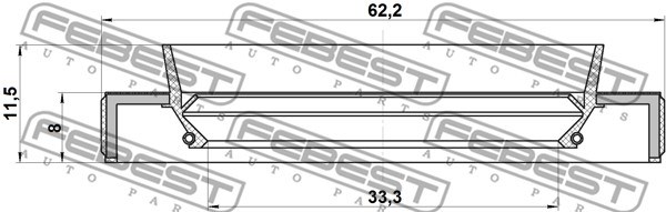 Seal, drive shaft FEBEST 95HBY35620812R 2
