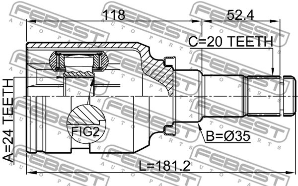 Joint Kit, drive shaft FEBEST 0111ZRE181LH 2