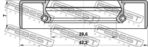 Seal, drive shaft FEBEST 95GBY30420707R 2