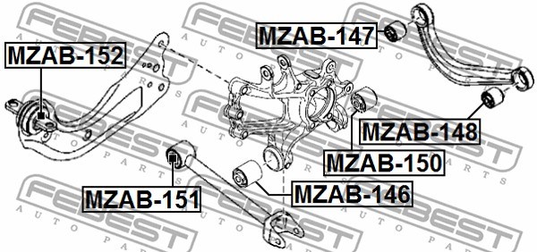 Mounting, control/trailing arm FEBEST MZAB147 2