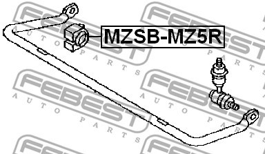Bushing, stabiliser bar FEBEST MZSBMZ5R 2
