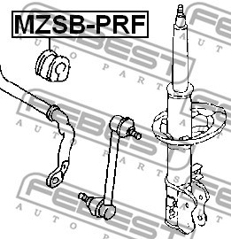 Bushing, stabiliser bar FEBEST MZSBPRF 2