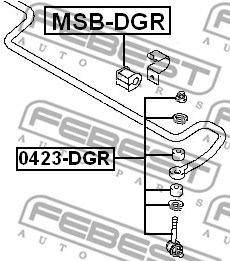 Link/Coupling Rod, stabiliser bar FEBEST 0423DGR 2