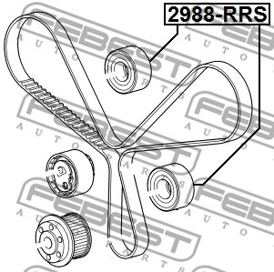 Deflection/Guide Pulley, timing belt FEBEST 2988RRS 2