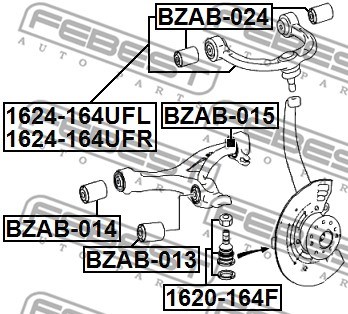 Mounting, control/trailing arm FEBEST BZAB013 2