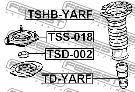 Rubber Buffer, suspension FEBEST TDYARF 2