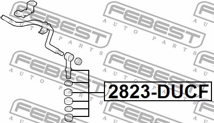 Link/Coupling Rod, stabiliser bar FEBEST 2823DUCF 2