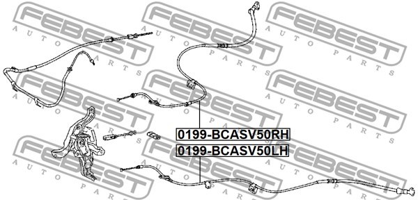 Cable Pull, parking brake FEBEST 0199BCASV50LH 2