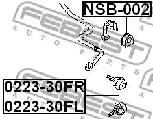 Link/Coupling Rod, stabiliser bar FEBEST 022330FL 2