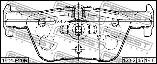 Brake Pad Set, disc brake FEBEST 1901F20R 2