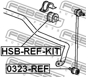 Repair Kit, stabiliser bush FEBEST HSBREFKIT 2