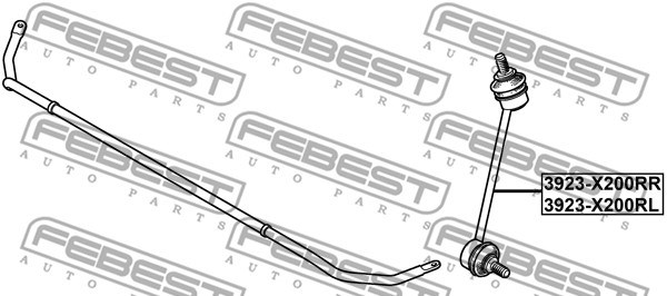 Link/Coupling Rod, stabiliser bar FEBEST 3923X200RL 2
