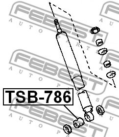 Spacer Bush, shock absorber FEBEST TSB786 2