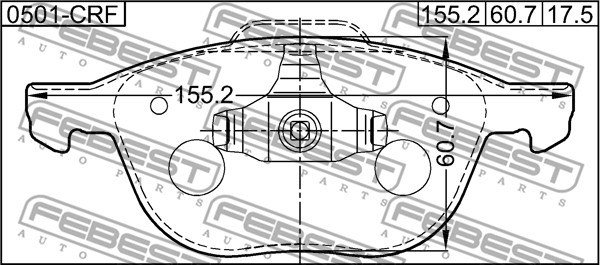 Brake Pad Set, disc brake FEBEST 0501CRF 2