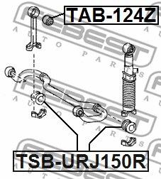 Mounting, stabiliser bar FEBEST TSBURJ150R 2