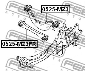 Control/Trailing Arm, wheel suspension FEBEST 0525MZ3FR 2