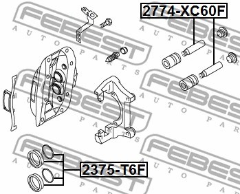 Repair Kit, brake caliper FEBEST 2375T6F 2