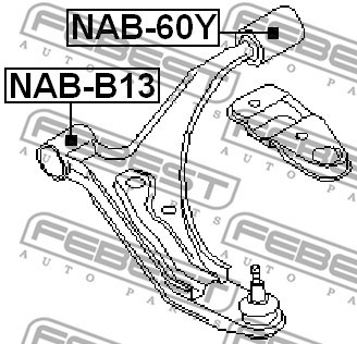 Mounting, control/trailing arm FEBEST NABB13 2