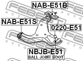 Mounting, control/trailing arm FEBEST NABE51S 2