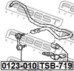 Link/Coupling Rod, stabiliser bar FEBEST 0123010 2