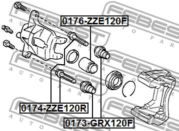 Bellow, brake caliper guide FEBEST 0173GRX120F 2