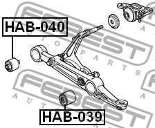 Mounting, control/trailing arm FEBEST HAB040 2