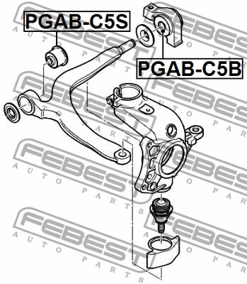 Mounting, control/trailing arm FEBEST PGABC5S 2