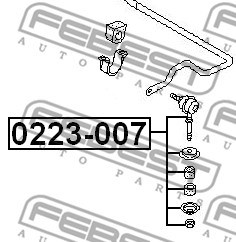 Link/Coupling Rod, stabiliser bar FEBEST 0223007 2