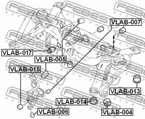 Mounting, control/trailing arm FEBEST VLAB015 2