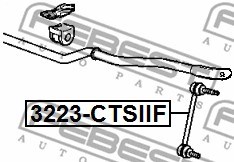 Link/Coupling Rod, stabiliser bar FEBEST 3223CTSIIF 2