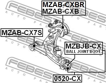 Mounting, control/trailing arm FEBEST MZABCX7S 2