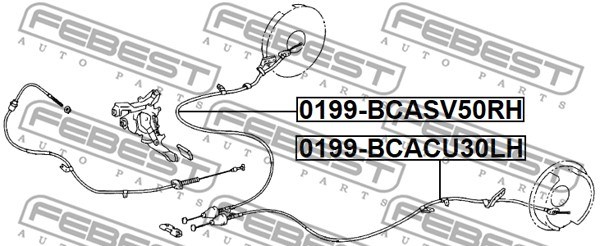 Cable Pull, parking brake FEBEST 0199BCACU30LH 2