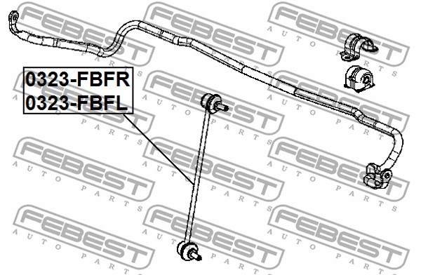 Link/Coupling Rod, stabiliser bar FEBEST 0323FBFL 2