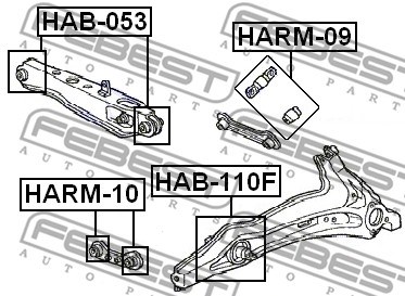 Mounting, control/trailing arm FEBEST HAB110F 2