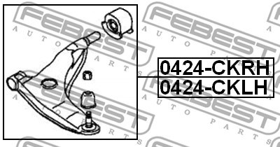 Control Arm/Trailing Arm, wheel suspension FEBEST 0424CKLH 2