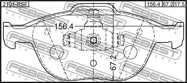 Brake Pad Set, disc brake FEBEST 2101RSF 2