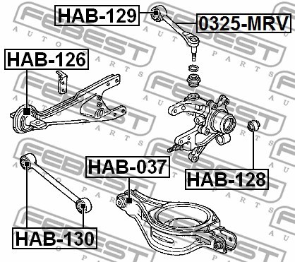 Mounting, control/trailing arm FEBEST HAB130 2